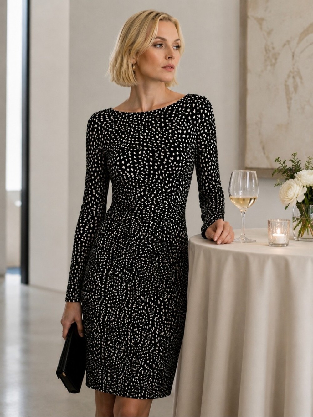 Tory Burch Silk Black/White Polka Dot Dress Sz XS